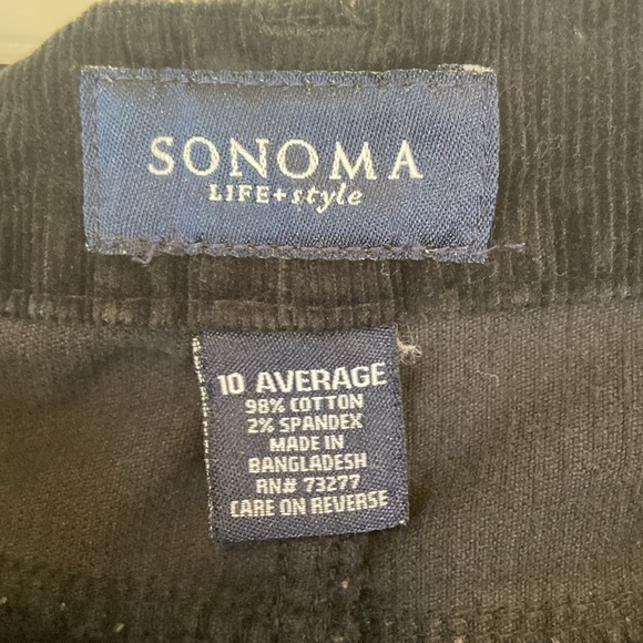 Sonoma Black Corduroy Pants Size 10 - Picture 2 of 6